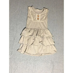 Toddler Tutu & Lulu Dress Size 7-8 Years Sage Green Tiered Dress Tank Top Style